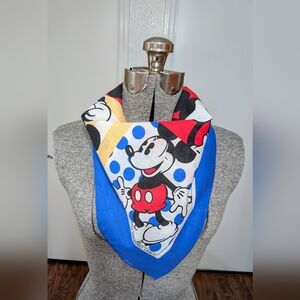 Disney Mickey Mouse Handkerchief Scarf Bandana Red Blue USA By J.A. Woronowicz